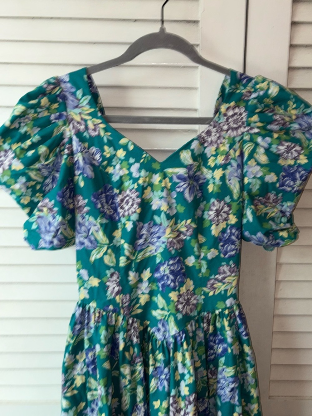Vintage Laura Ashley 80s Puff Sleeve Floral Midi Dress Bow Back Cottagecore 8 - Picture 4 of 8